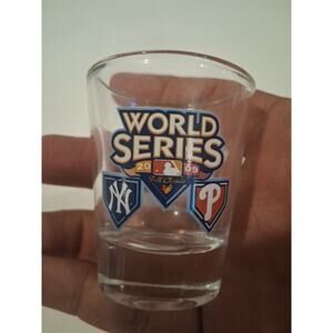 2009 World Series Shot Glass New York Yankees vs Philadelphia Phillies MLB